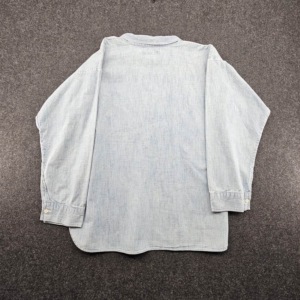 Vintage Polo Ralph Lauren Chambray Shirt Women's 10 Blue Light Wash 90s - Picture 8 of 9